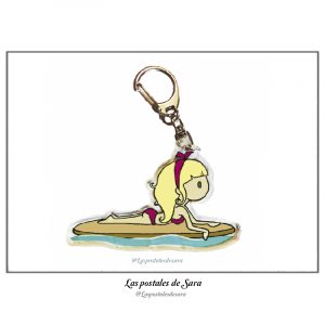 Llavero surf, surfera