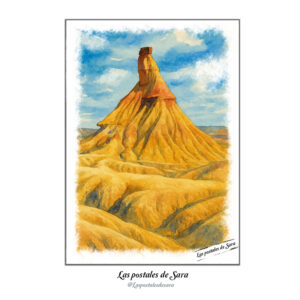 Postal de las Bardenas Reales, Navarra